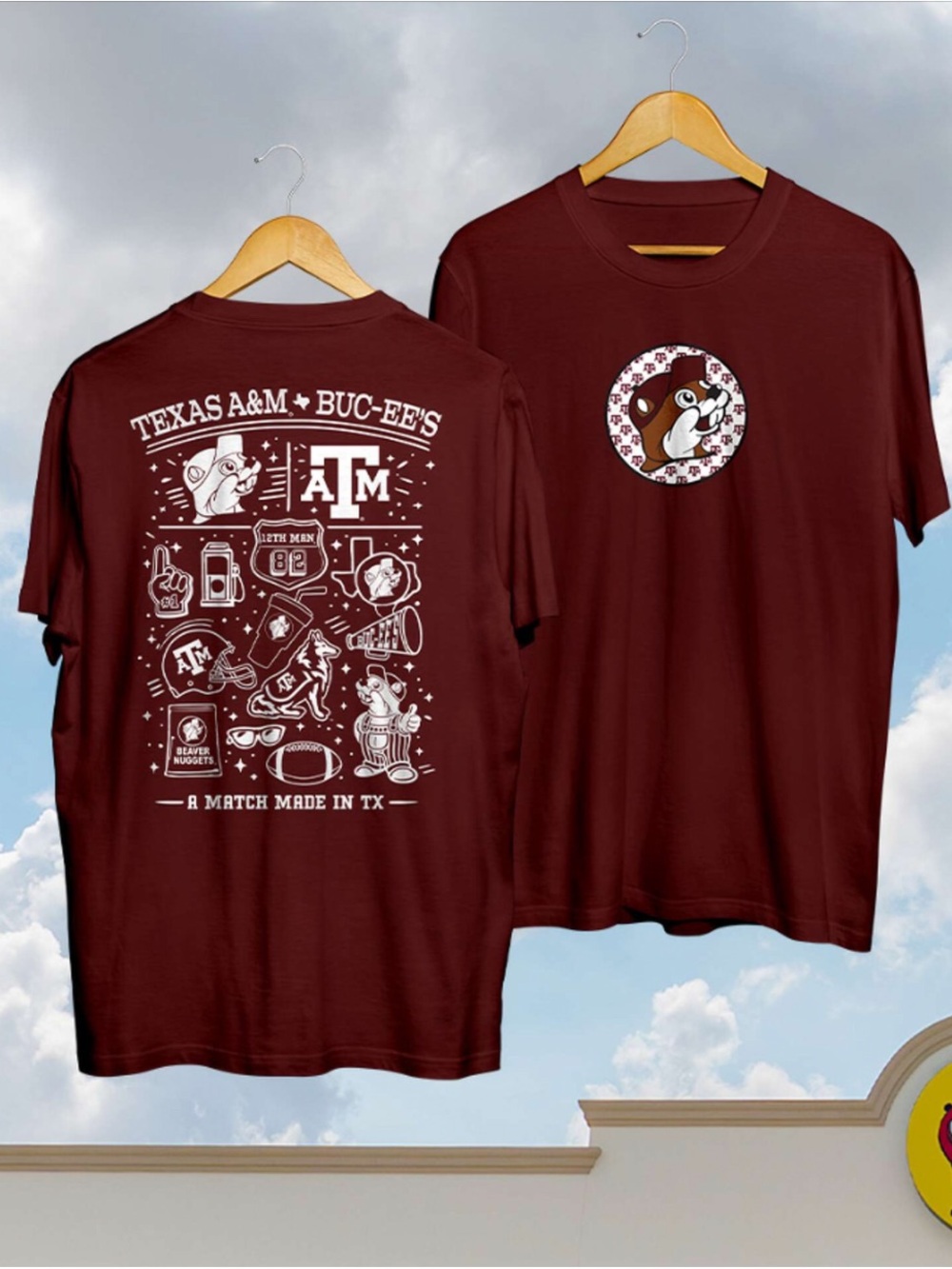 Buc-ee’s Texas A&M Maroon Graphic Short Sleeve Tee (Multiple Sizes)